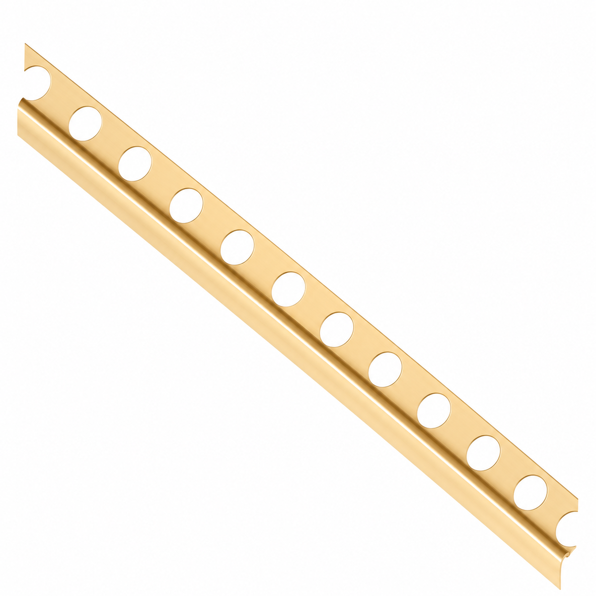 Baguette profilé aluminium FBS GROUP beige, longueur 2,5 m, pour travaux de finition et aménagement intérieur.