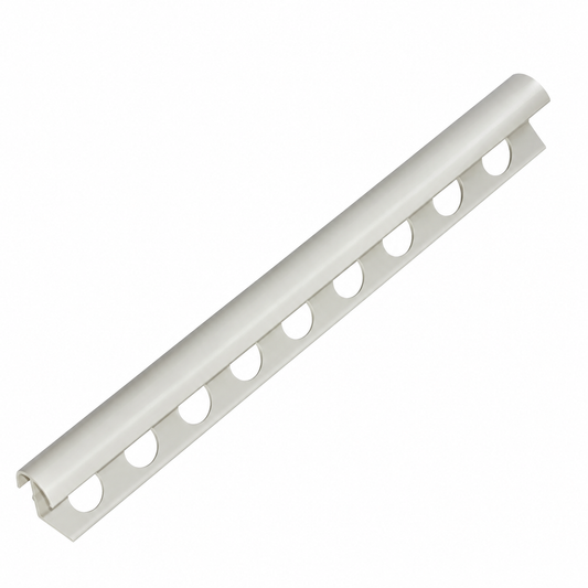 Baguette profilé aluminium FBS GROUP blanche, longueur 2,5 m, pour travaux de finition et aménagement intérieur.