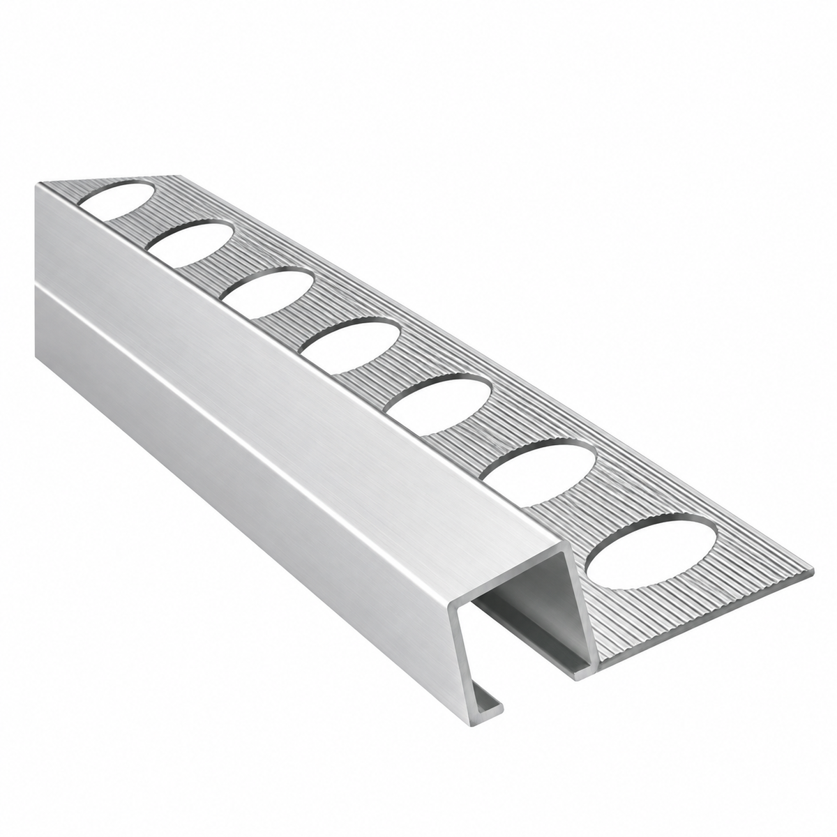 Baguette profilé coin aluminium FBS GROUP finition chromée pour travaux de finition et habillage des angles.