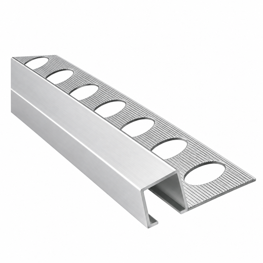 Baguette profilé coin aluminium FBS GROUP finition chromée pour travaux de finition et habillage des angles.