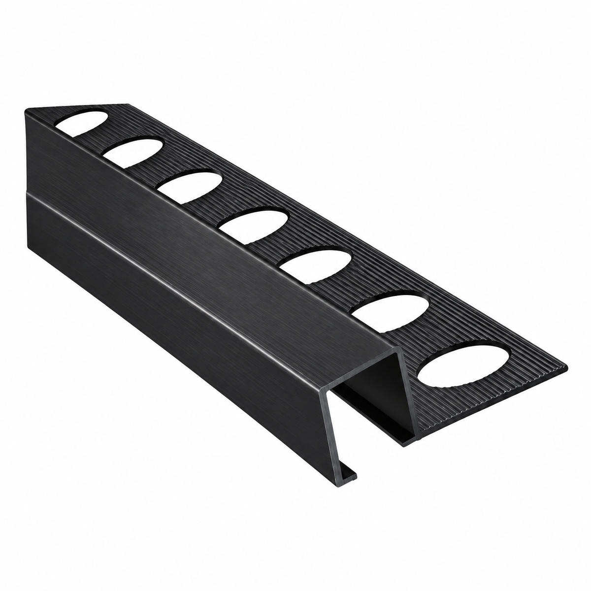 Baguette profilé coin aluminium FBS GROUP finition noire pour travaux de finition et habillage des angles.