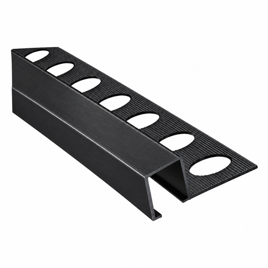 Baguette profilé coin aluminium FBS GROUP finition noire pour travaux de finition et habillage des angles.
