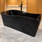 Baignoire autoportante noire brillante SP1873-17, 170 × 78 × 65 cm, bord fin, bonde et trop-plein, pour salle de bains | SQES Tunisie
