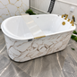 Baignoire autoportante SP1028-PP-J-BGBW, bain à bulles à commande digitale, pompe 200 W, 8 jets LED, robinetterie or brossé, 164 × 74 × 61 cm | SQES Tunisie
