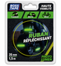 Bande réfléchissante vert fluo Boss Tape 35mm x 1,5m – haute visibilité jour et nuit, véhicule et sport
