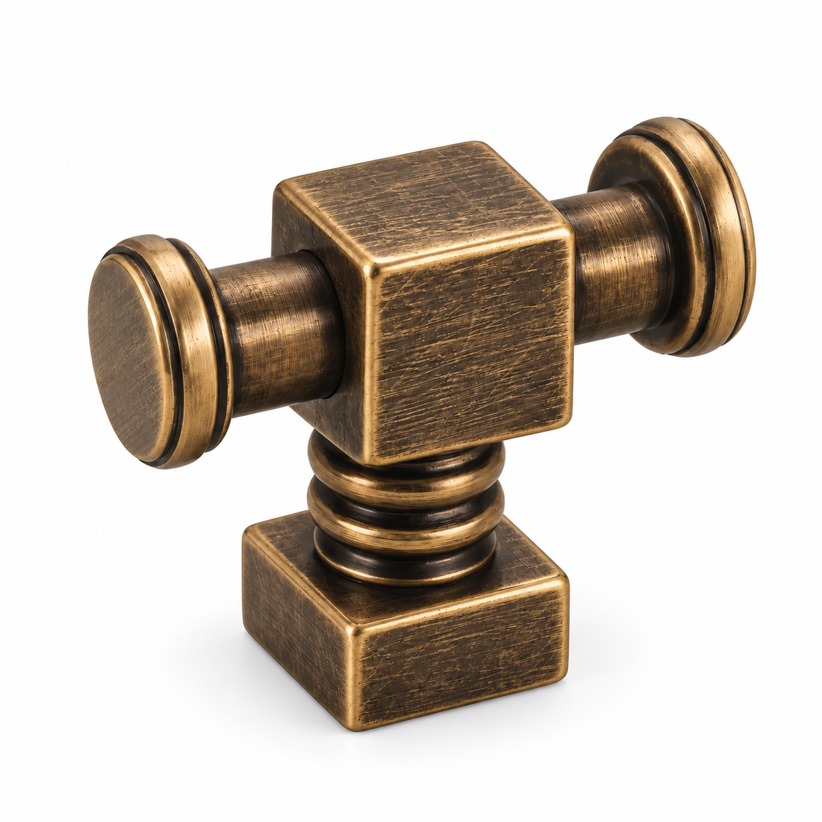 Bouton T de meuble 28200 finition Bronze Antique pour meubles, tiroirs, cuisine et dressing.
