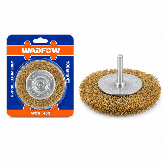 Brosse Métallique Plate à Tige 100 mm WADFOW WCE4402 — Décalaminage Dérouillage Perceuse | SQES Tunisie
