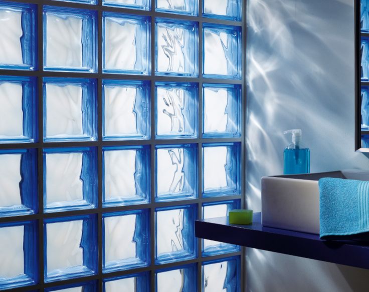 Brique de Verre Bleue 19x19x8cm - Décoration Lumineuse