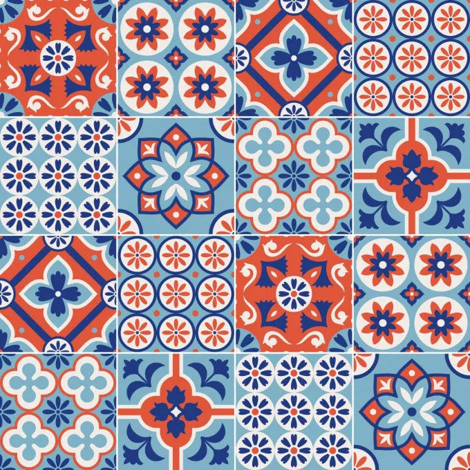 Carreau PVC autocollant Boss Tape Portugal 30cm x 30cm – azulejos bleu et blanc, décoration méditerranéenne cuisine et salle de bain
