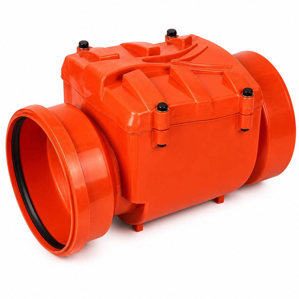 Clapet Anti-Retour PVC – Dimensions 110 / 125 / 160 / 200 – Évacuation & Assainissement – CEG Réf. 4275AQ110 / 4275AQ125 / 4275AQ160 / 4275AQ200 | SQES Tunisie

