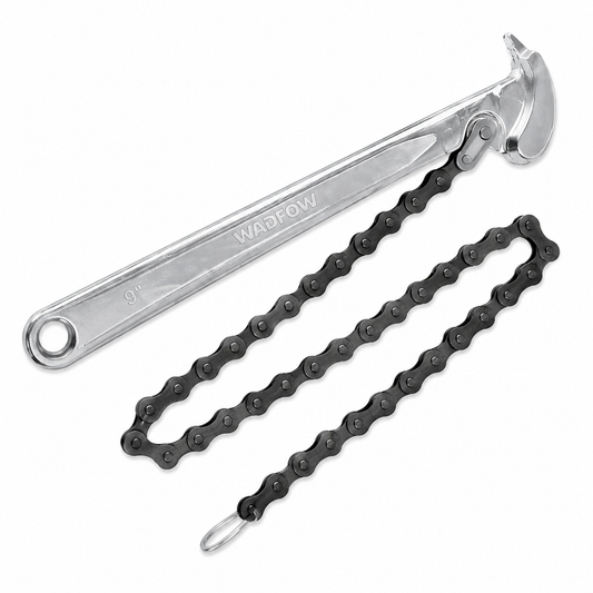 Clé à Chaîne WADFOW WAW1309 — 9" Acier Forgé Chromé Chaîne 520mm Ø60-150mm Plomberie Serrage Tuyau | SQES Tunisie
