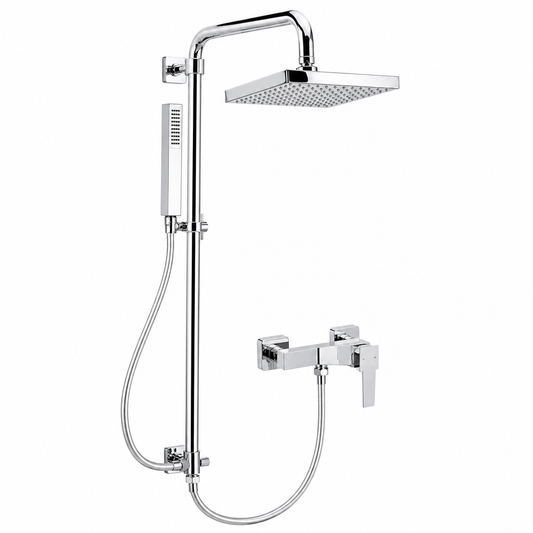 Colonne de Douche SOPAL Série Zarzis 1088A04 — Laiton Ø24mm Tête Ø200mm Inverseur Chromé NF EN ISO 1456 Garantie 5 Ans | SQES Tunisie
