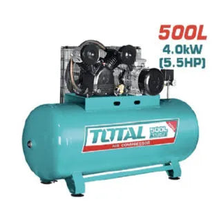 Compresseur d'Air TOTAL TC1555002E 500L 5.5CV 4kW 380V Triphasé 2 Cylindres Courroie 10 Bar — SQES Tunisie
