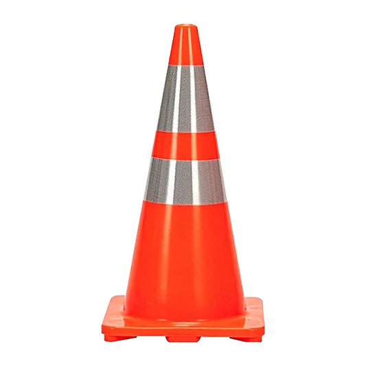 Cône de Signalisation WADFOW WYJ1A — 450mm PVC Haute Visibilité Bandes Réfléchissantes Chantier Route Parking | SQES Tunisie

