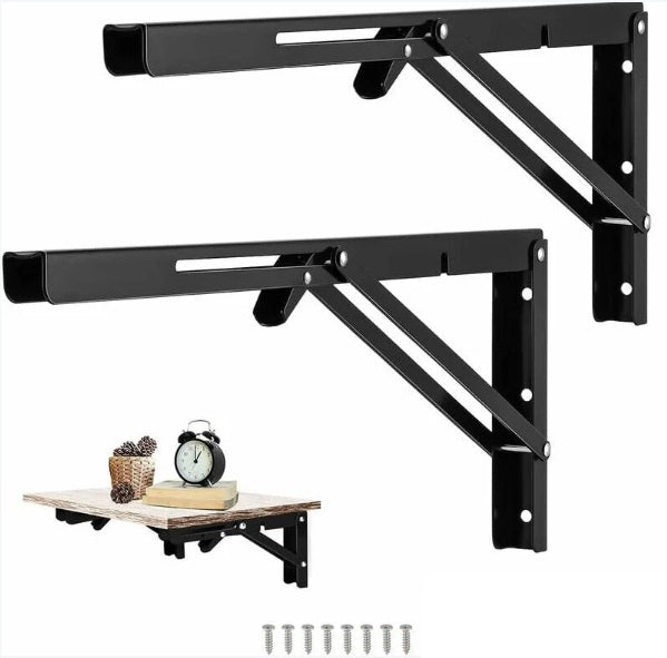 Support etagère Pliante Noir – Pack de 2 Consoles - 35 CM