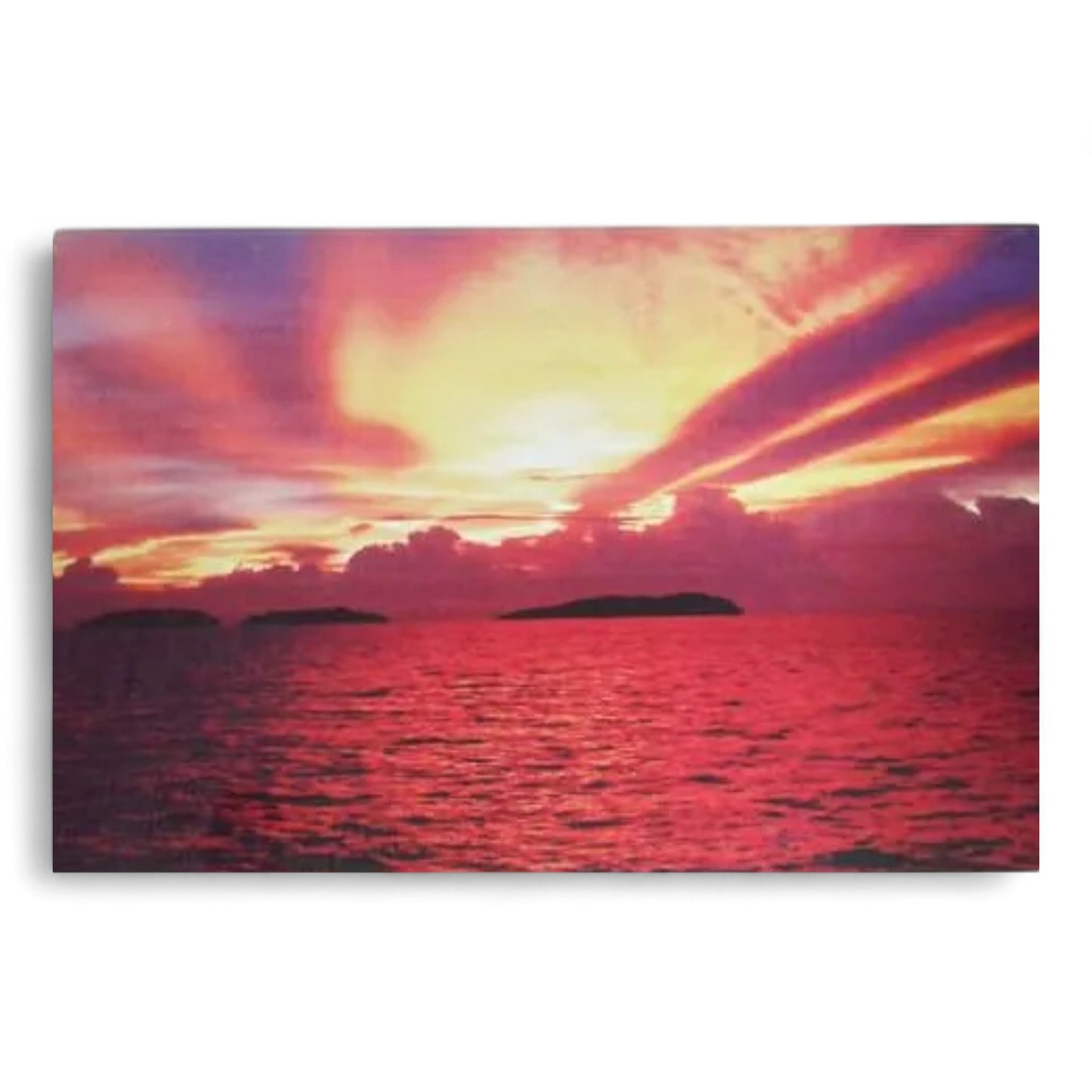 Tableau Coucher de Soleil 50x70cm Toile Textile Haute Qualité