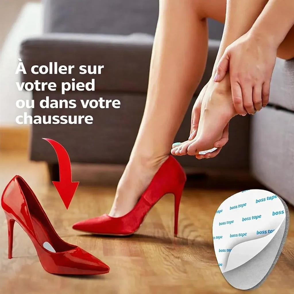 Coussinet protection pieds Boss Tape lot de 2 – confort chaussures, soulagement talons hauts, prévention ampoules et marche longue
