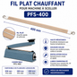 Fil plat chauffant 400mm pour machine à sceller PFS-400 Nichrome – dimensions et compatibilité – pièce de rechange SQES Tunisie