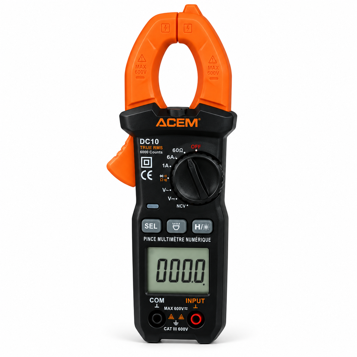 Pince multimètre numérique ACEM DC10 600 V 600 A – 4000 comptes