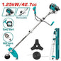 Débroussailleuse à essence TOTAL TP5434421 42,7cc (1,25kW) – coupe 420mm, 9000 tr/min, réservoir 1200ml, fil 2,4mm + lame 3 dents 255mm inclus
