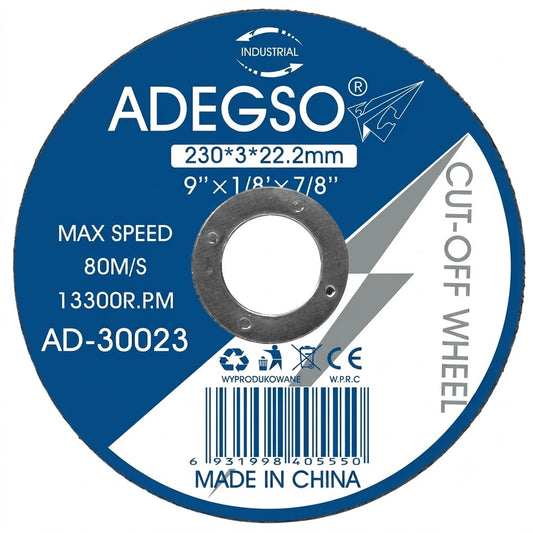 Disque de coupe inox 125 mm ADEGSO AD-30016 — Disque abrasif 125 × 1,2 × 22 mm pour meuleuse compatible | SQES Tunisie
