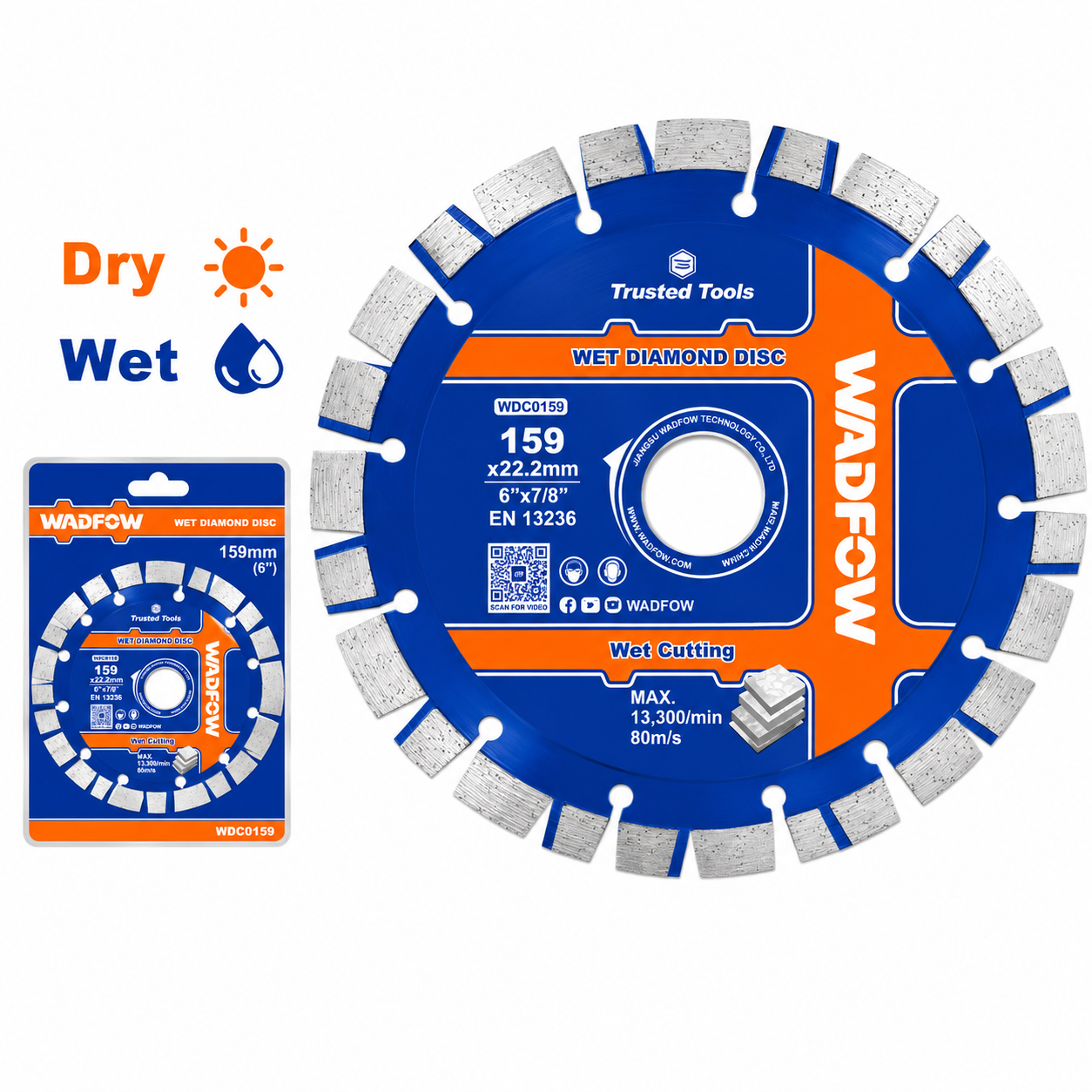 Disque Diamant Segmenté 159 mm WADFOW WDC1K07
