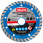 Disque diamanté segmenté Ø230 mm VALEX 1464655, alésage 22,2 mm, épaisseur 2,5 mm et segment 8 mm pour meuleuse d’angle | SQES Tunisie
