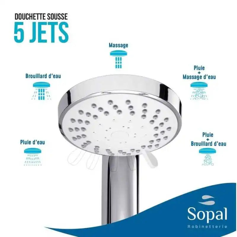 Douchette 5 Jets SOPAL - Chromée avec Garantie 1 An