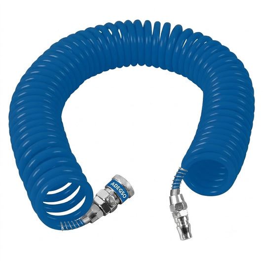 Tuyau d'air comprimé PU 15 mètres ADEGSO AD-60088 — PU Hose spiralé Réf. AD-60088 | SQES Tunisie
