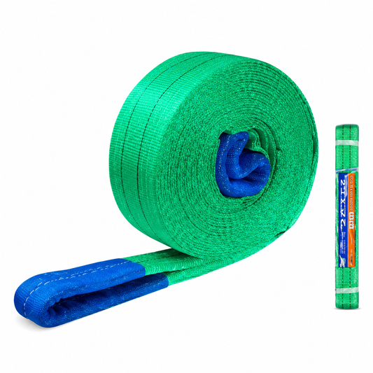 Élingue Sangle Levage WADFOW WWG1328 — 2T 3m×50mm Polyester 2 Plis Facteur 5:1 Manutention Chantier Atelier | SQES Tunisie
