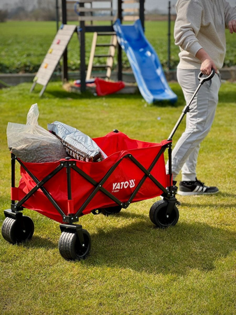 Chariot Pliant YATO YT-86950 — 100kg Camping Jardin Plage Oxford 600D