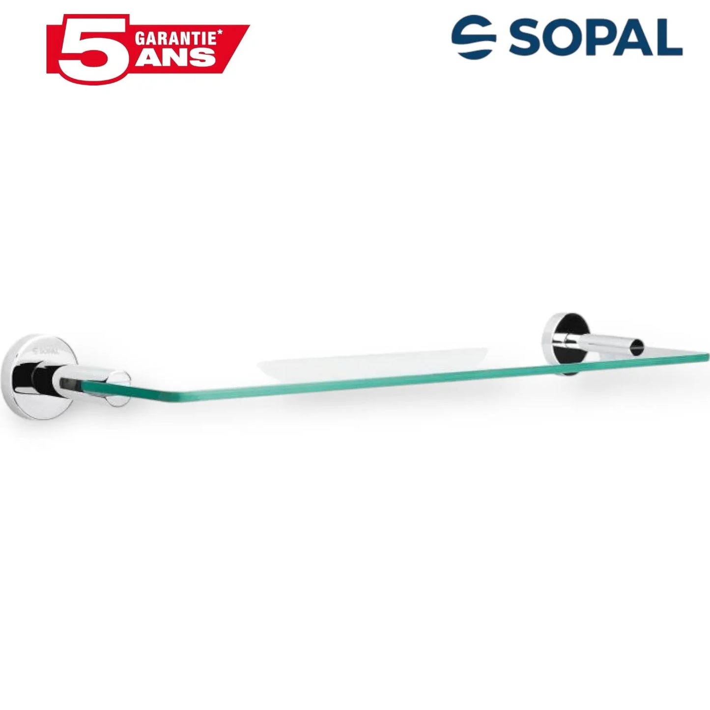 Étagère de Lavabo en Verre SOPAL Série Yasmine SB35A04 — Rangement Salle de Bain avec Garde-Corps | SQES Tunisie
