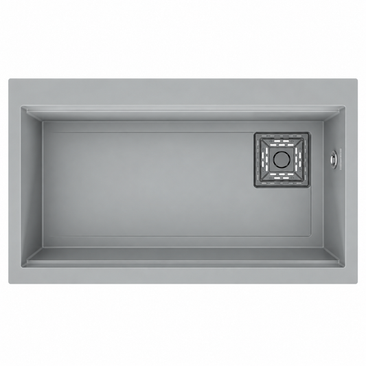 Évier granit RealStone LİKYA A03 Blanc, réf. A0366010111, une cuve, 755 × 470 mm, pour meuble de 800 mm minimum, usage cuisine | SQES Tunisie
