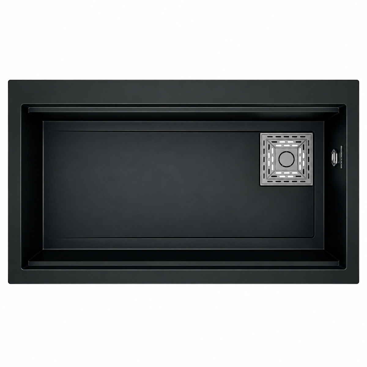 Évier granit RealStone LİKYA A03 Noir, réf. A0366010113, une cuve, 755 × 470 mm, pour meuble de 800 mm minimum, usage cuisine | SQES Tunisie

