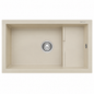 Évier granit RealStone PATARA P017 Crème, réf. P1766010421, deux cuves asymétriques, 770 × 460 mm, pour meuble de 800 mm minimum | SQES Tunisie
