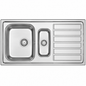 Évier inox BANKA Morfus Deep E18002 1005×505 mm, double cuve avec égouttoir, profondeur 150/107 mm et pose encastrable.