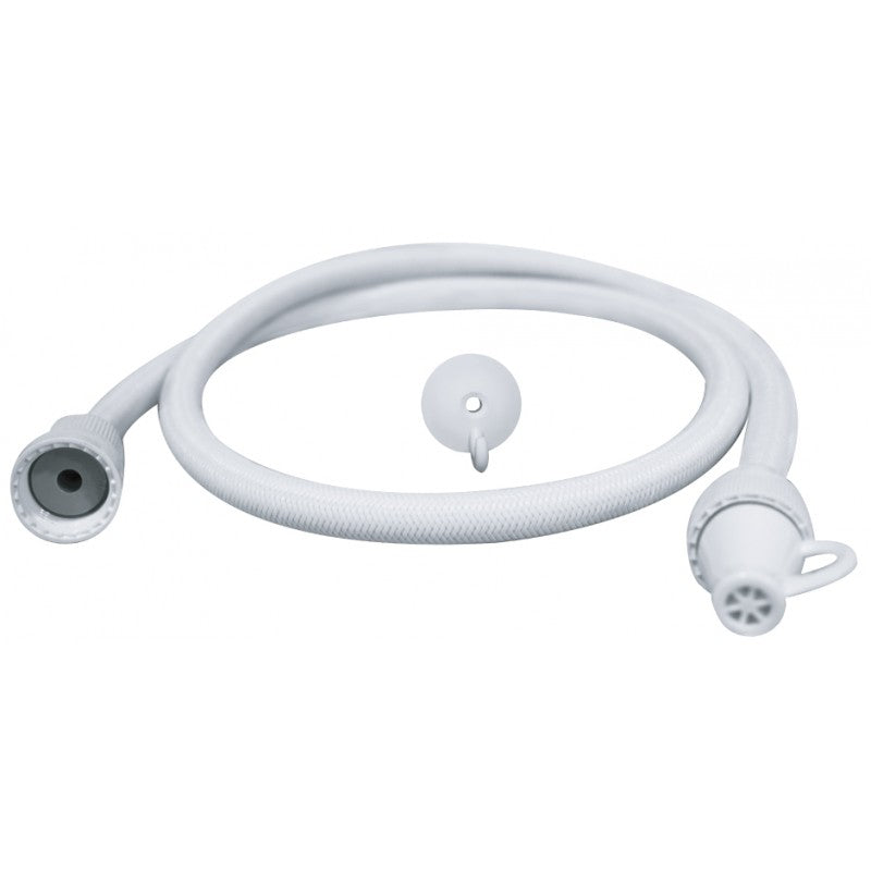 Flexible de toilette tressé blanc 1 mètre EJIM réf JWC2127 – résistant pression et usure, connexion étanche sécurisée pour WC
