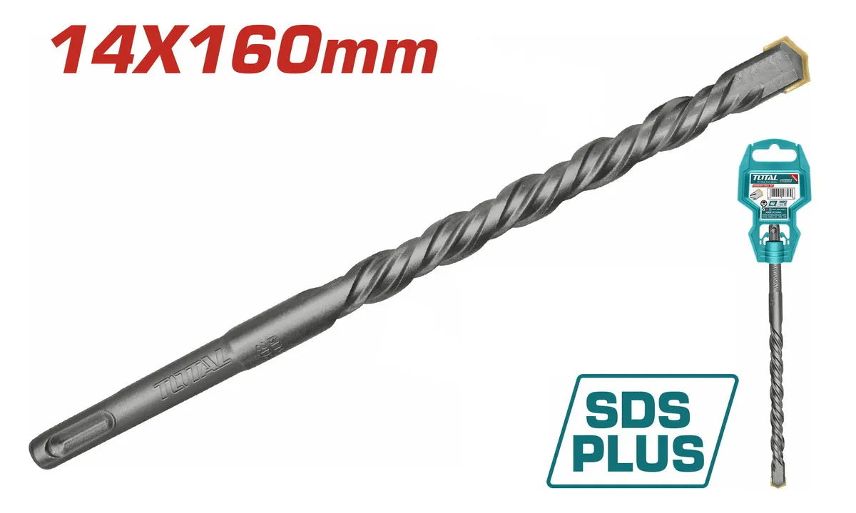Foret Béton SDS+ TOTAL 14mm Carbure Tungstène Béton Pierre Maçonnerie 160mm — SQES Tunisie
