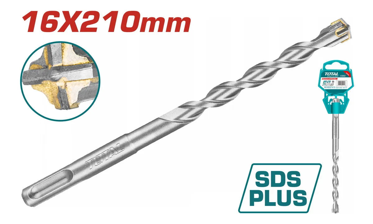 Foret Béton SDS+ TOTAL 16mm Carbure Tungstène Béton Pierre Maçonnerie 210mm — SQES Tunisie
