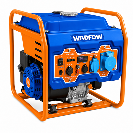 Groupe Électrogène Inverter WADFOW — 5500W 4 Temps OHV 275cc Réservoir 15L THD<3% Mode ÉCO USB DC12V | SQES Tunisie

