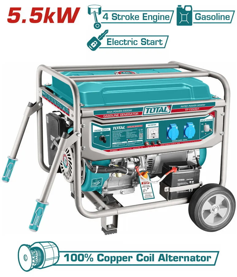 Groupe électrogène TOTAL TP155001 5500W 21A monophasé protection surcharge – SQES Tunisie
