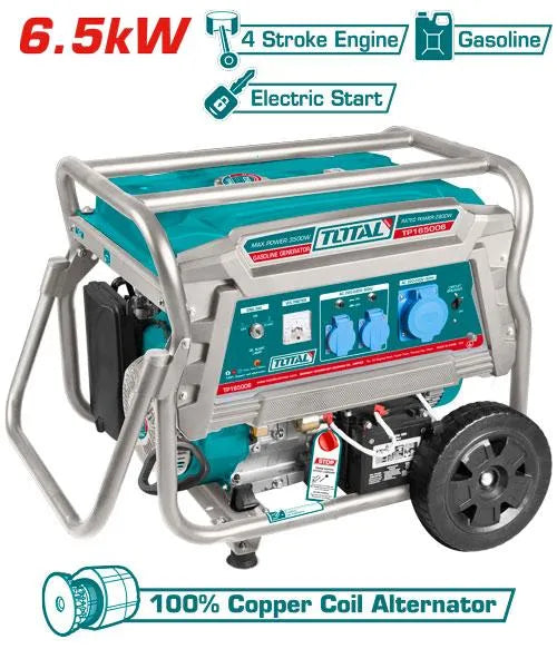 Groupe Électrogène TOTAL TP165006 2.5kW Max 2.8kW Moteur 4T OHV 210cc Démarrage Électrique Réservoir 15L — SQES Tunisie
