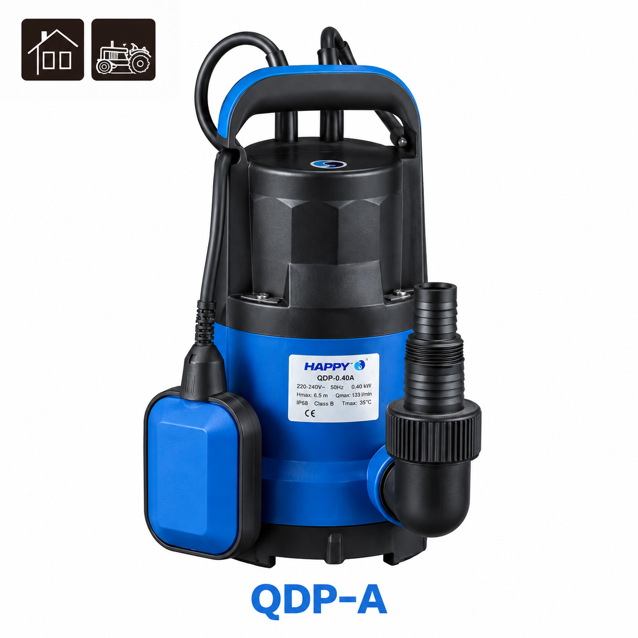 HAPPY Pompes V-CAV Série QDP QDP400AW QDP550A QDP550AW QDP750A QDP750AW – Équipement de pompage | SQES Tunisie
