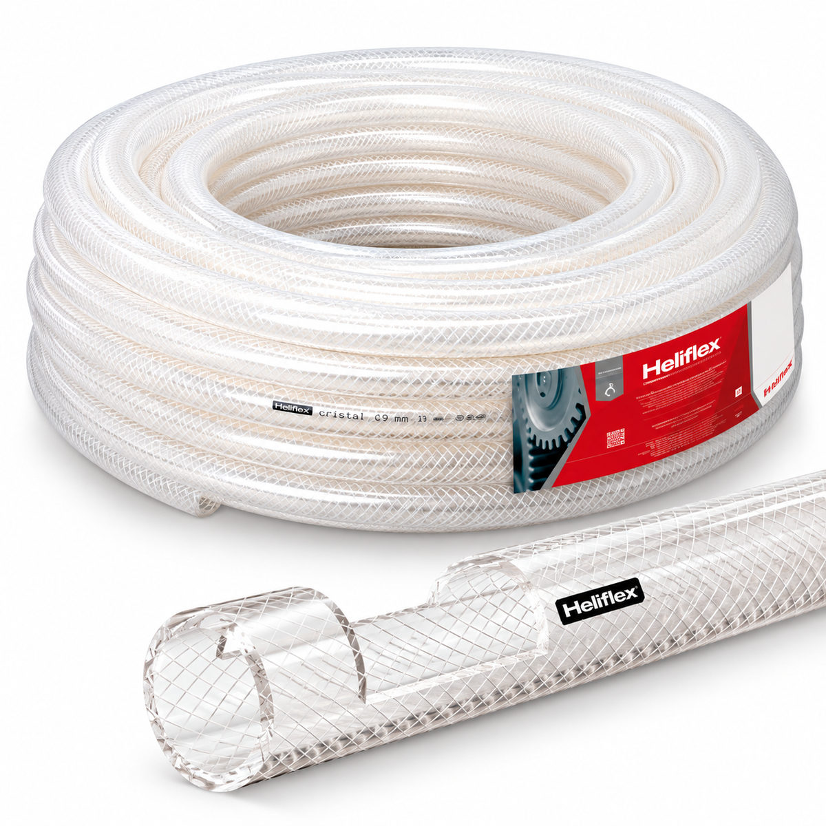 Tuyau flexible HELIFLEX CRISTALTEX dimension 38, vendu au rouleau complet de 25 m | SQES Tunisie
