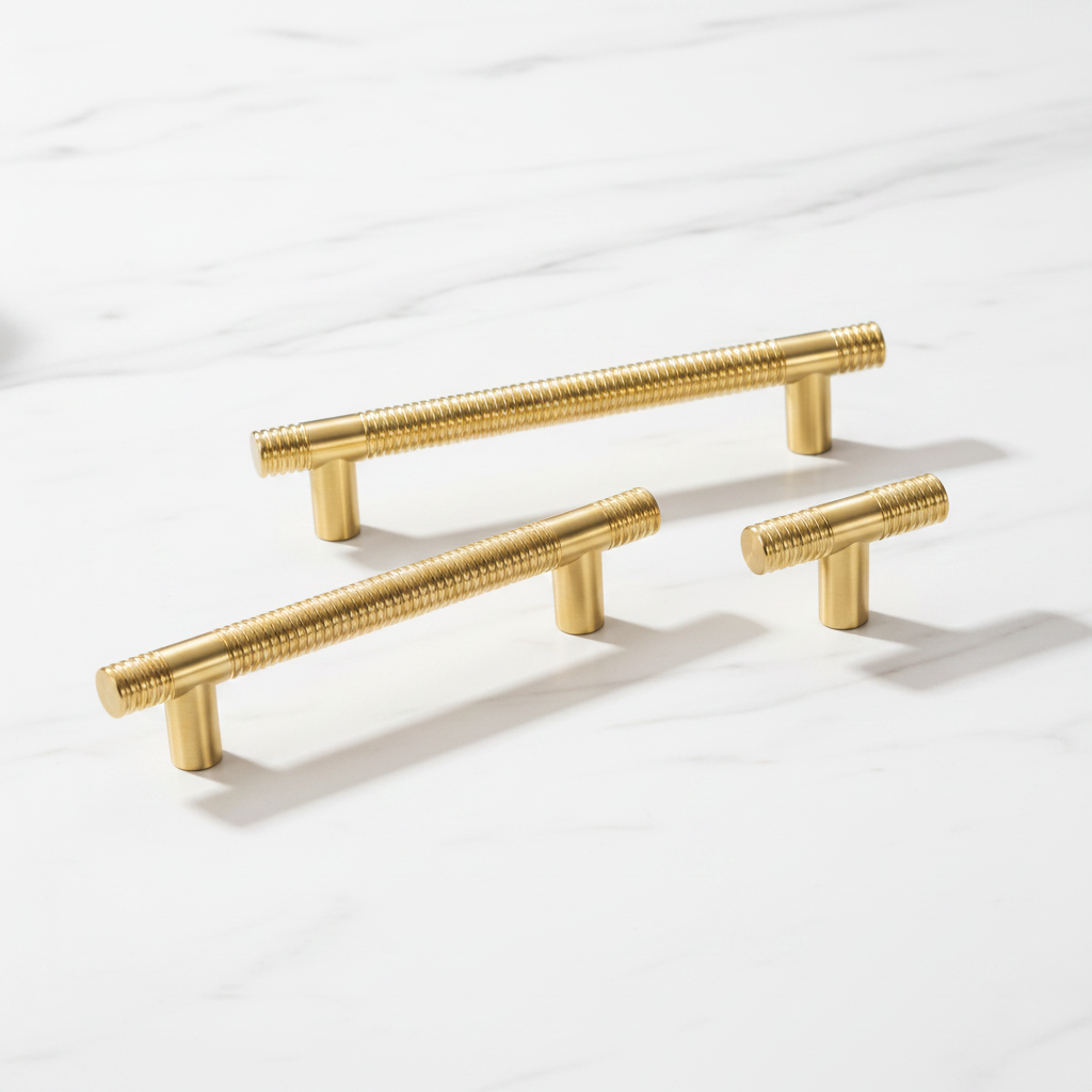 Bouton de Meuble 28501 Doré Brossé Métal Luxe