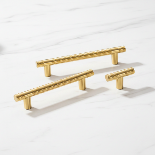 Poigne de Meuble 28501 Doré Brossé Métal Luxe