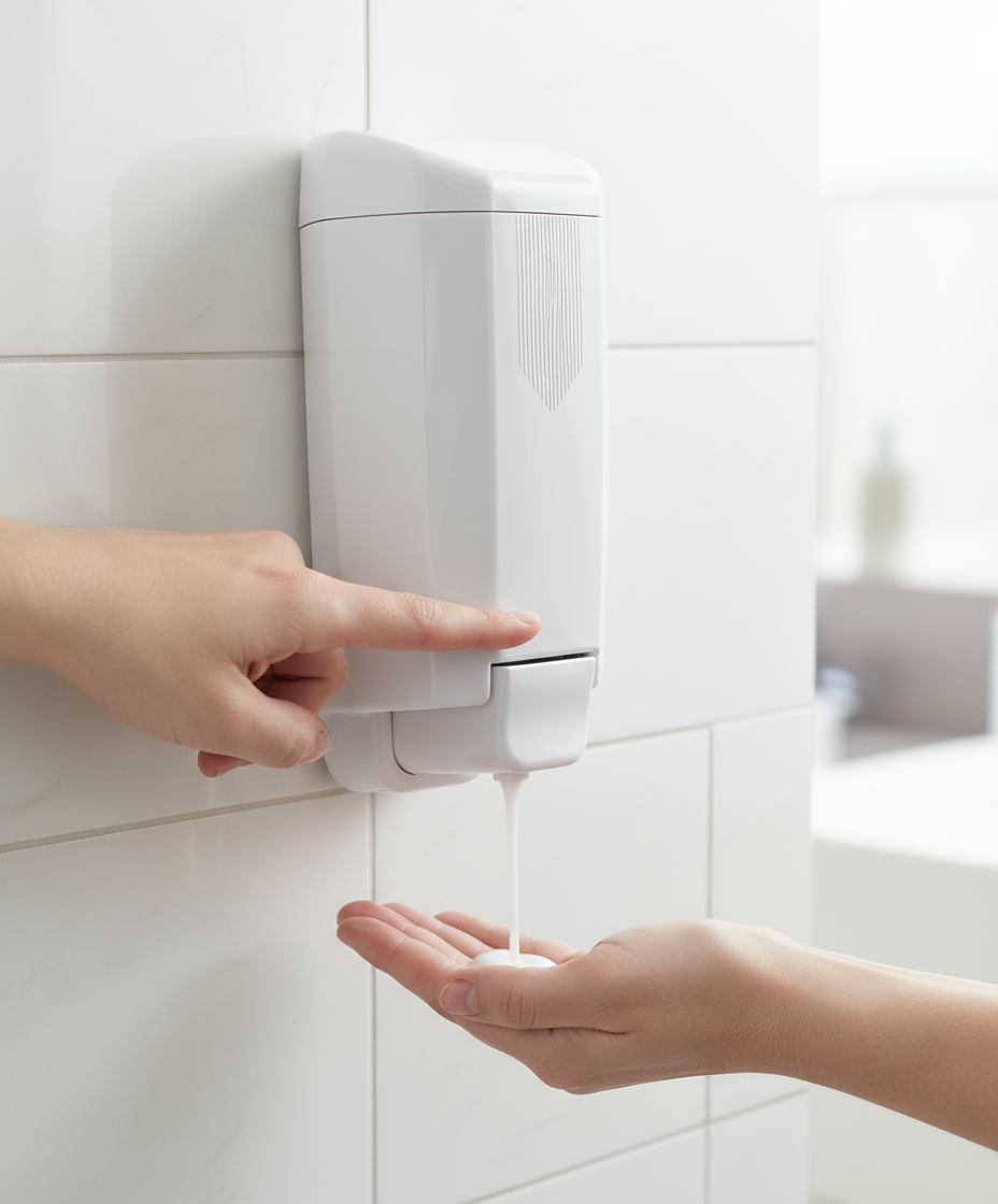 LOSDI Distributeur de Savon Liquide ABS 1L Blanc - Gamme Élégance CJ-1006-B