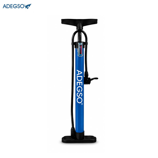 Pompe gonflage manuelle vélo ballon ADEGSO AD-60063 bleue acier