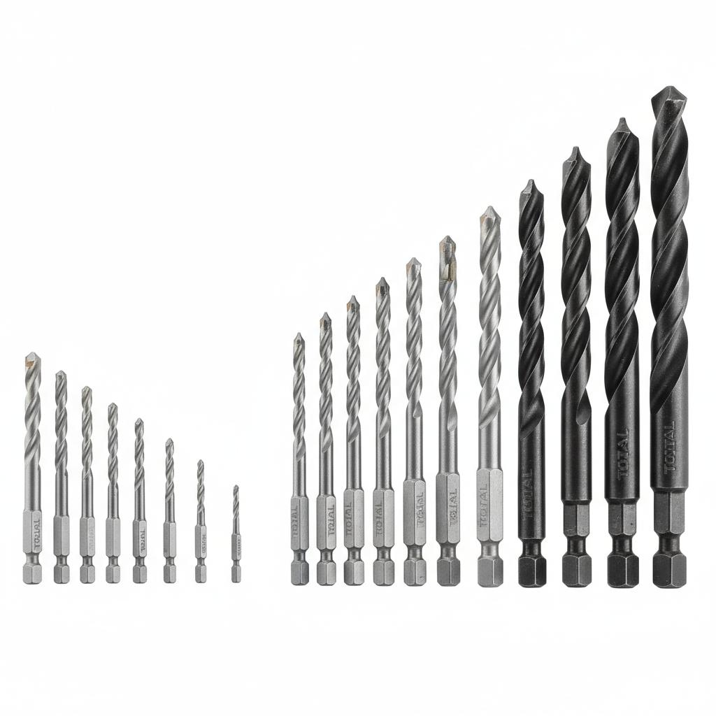 Coffret 16 Forets TOTAL TACSDL11608 – HSS Métal, Carbure Maçonnerie, Bois | Tige Hex