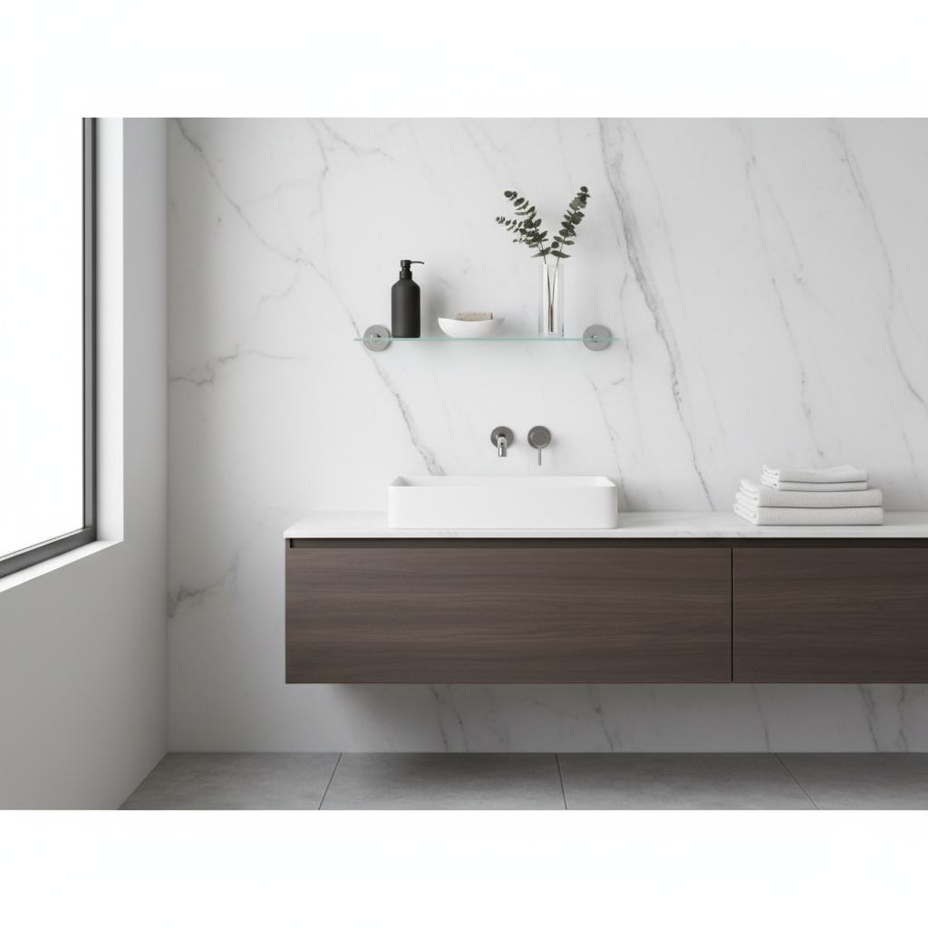 Tablette Lavabo - Étagère en Verre Chrome Camero SMART 50cm
